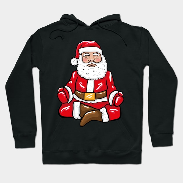 Santa Meditating Hoodie by LetsBeginDesigns